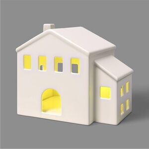Ceramic LED Tudor House White Christmas - Threshold
